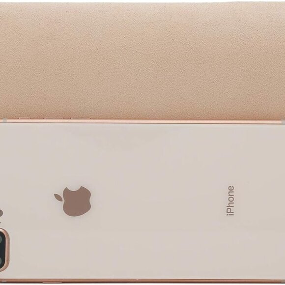 Faux Suede Clutch Bag Elegant Metal Binding Evening Purse for Wedding - Picture 3 of 7